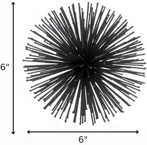 Modern Day Accents 5367 Erizo Urchin Small Black Sphere, Coffee Table Room Decor, Black Decor, Table Decor, Shelf Decor, Modern Decor, Starburst Centerpiece, Spike Ball Decoration, Home, 6" D