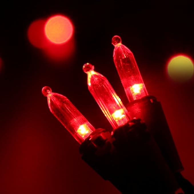 Brizled Red Christmas Lights, 33ft 100 LED Connectable Christmas String Light, 120V UL Certified LED Light String for Indoor & Outdoor, Xmas Tree, Garden, Party and Holiday Decoration