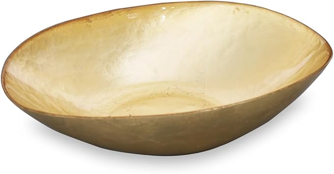 Beatriz Ball GLASS New Orleans Medium Oval Foil Leafing Bowl (Gold)