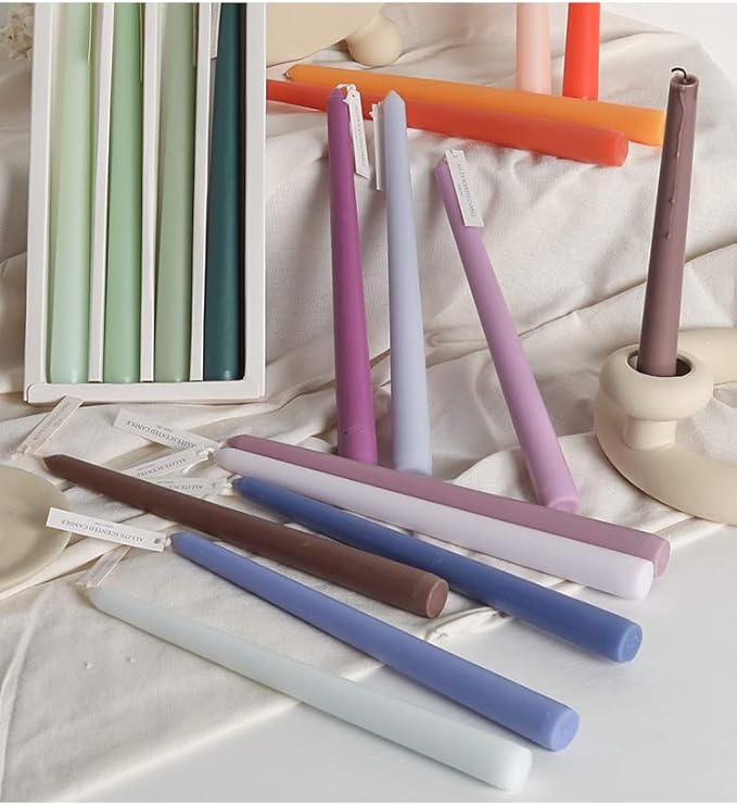 10 inch Purple Taper Candles Scented Smokeless Candle Long Candles Wax Colored Taper Candles for Decor Wedding,Festival and Special Occasions,Set of 4(Gradient Purple)
