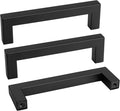 goldenwarm 200 Pack 4 Inch Black Cabinet Handles Matte Black Drawer Pulls Stainless Steel Cabinets Hardware Square Bar Modern for Kitchen Bathroom Cupboard