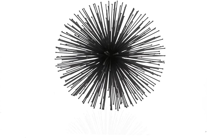 Modern Day Accents 5351 Erizo Spiked Medium Black Sphere, Coffee Table Room Decor, Black Decor, Table Decor, Shelf Decor, Modern Decor, Starburst Centerpiece, Spike Ball Decoration, Home, 8" D