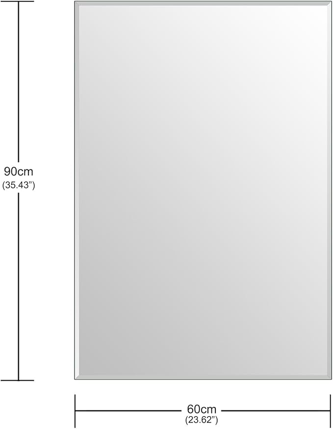 Ruomeng 2-Pack Bathroom Vanity Mirrors for Wall 24" x 36", Frameless Rectangle Mirror with Beveled Edge for Over Sink, Wall Mounted Mirror