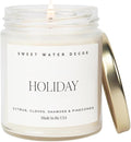 Sweet Water Decor Holiday Candle | Cloves, Pine, and Sandalwood Festive Christmas Winter Scented Soy Candles for Home | 9oz Clear Jar, 40 Hour Burn Time, Made in The USA