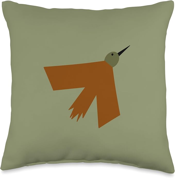 Cute Scandinavian Animals Designs Minimalistic Scandinavian Bird Lover Throw Pillow, 16x16, Multicolor