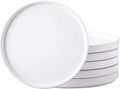 AmorArc Ceramic Dinner Plates Set of 6, 10.0 Inch Matte Stoneware Plates for Kitchen,Modern Flat Dinnerware Dishes Set,Microwave& Dishwasher Safe, Scratch Resistant, Matte white