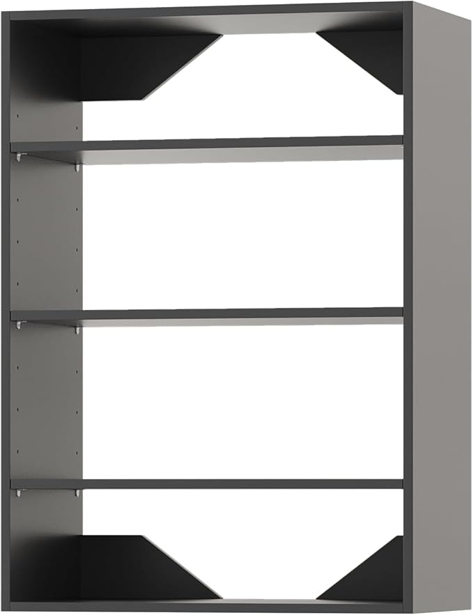 ROOMTEC 19.5" Shelf Short Tower Closet Unit, Modular Closet System with Shelf, Wardrobe Organizer for Bedroom or Walk-in Closet, Wall Mounted, Customizable Clothes Storage Unit, Black