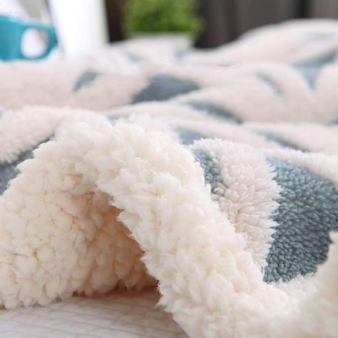 LOMAO Sherpa Fleece Blanket Fuzzy Soft Bed Blanket Dual Sided Throw Blanket fit Couch Sofa (Light Blue,51x63 inch)