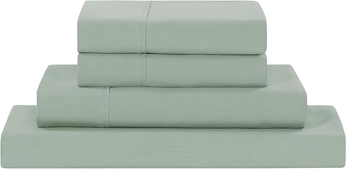 Modern Threads Soft Microfiber Solid Sheets - Luxurious Microfiber Bed Sheets - Includes Flat Sheet, Fitted Sheet with Deep Pockets, & Pillowcases Seafoam Full