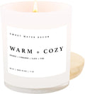 Sweet Water Decor Warm and Cozy Soy Candle - Pine, Orange, Cinnamon, and Fir Winter Scented Candle for Home - 11oz White Jar with Wood Lid, 50+ Hour Burn Time, Made in The USA
