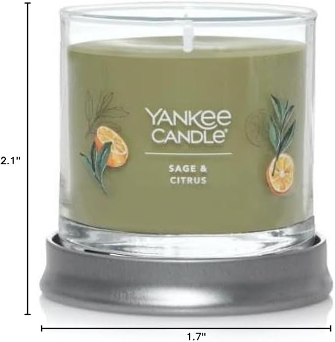 Yankee Candle Small Tumbler Scented Single Wick Jar Candle, Sage & Citrus, Over 20 Hours of Burn Time, 4.3 Ounce (Pack of 2)