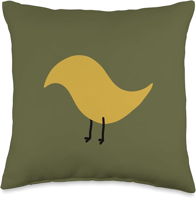 Cute Scandinavian Animals Designs Chic Scandinavian Birds Minimalistic Animal Danish Throw Pillow, 16x16, Multicolor