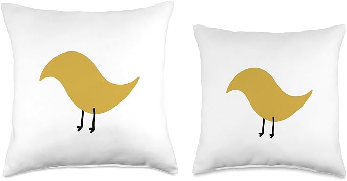 Cute Scandinavian Animals Designs Chic Scandinavian Birds Minimalistic Animal Throw Pillow, 16x16, Multicolor