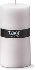 TAG Chapel 3X6 White Pillar Paraffin Wax Candle Unscented Drip-Free Long Burning 85 Hours for Home Decor Wedding Parties 3x6 White