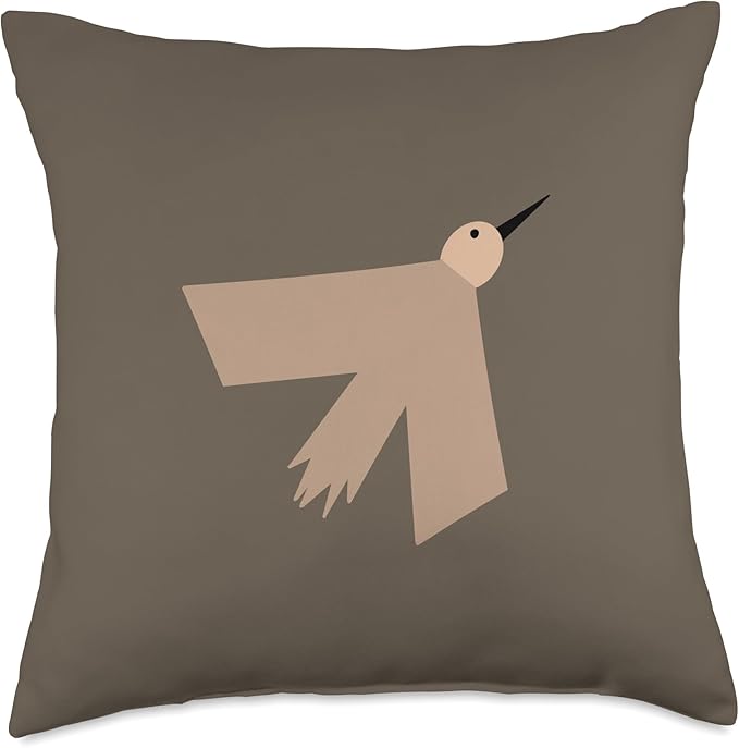 Cute Scandinavian Animals Designs Minimalistic Scandinavian Bird Lover Throw Pillow, 18x18, Multicolor