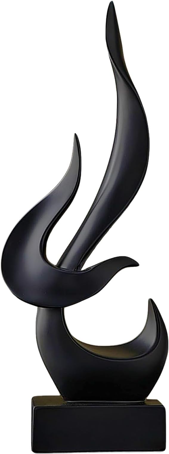 Dosker Flame Sculptures Home Decor, Abstract Statues Shelf Decor, Table Decor, Desk Decor for Living Room Office, Kitchen (Black)