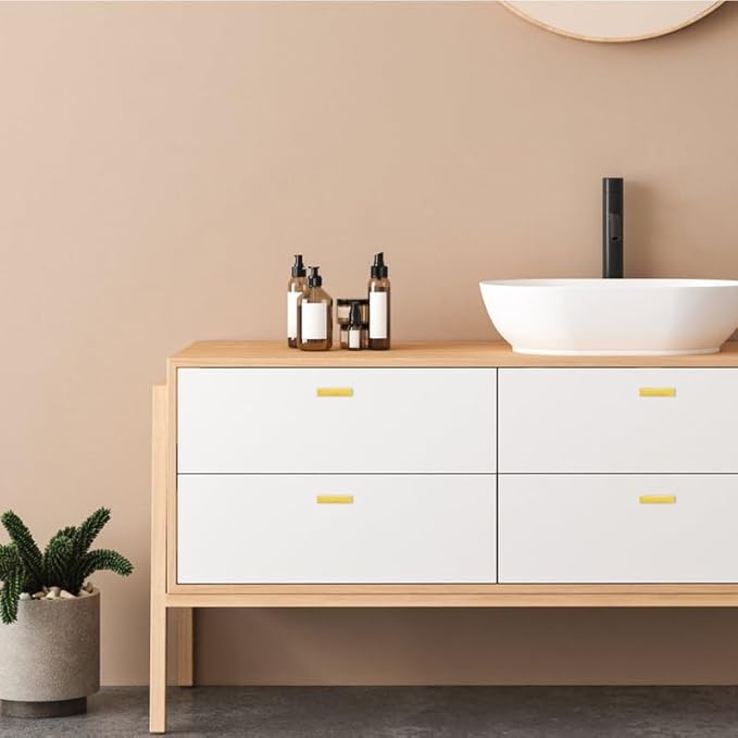 1 Pack Gold Cabinet Knobs - Sqaure Bar Cabinet Pulls Brushed Brass Knobs for Kitchen Drawer Stainless Steel Dresser Pulls for Kitchen Hardware 2in Length Single Hole