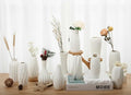 BEAHOT Ceramic Bud Vase Set of 12 - Glossy White Bud Vases: Unique Glazed Mini White Centerpiece for Flowers, Weddings, DIY Floral Decor - Boho & Modern Home Table Styling, Gift Ready
