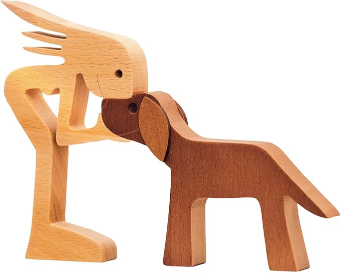 Pawfect House Wooden Sculpture, Dog Statues Home Decor, Statue Home Decorations, Wooden Decor, Table Decor Wooden Pet Carvings, Dog Memory Gifts, Gifts for Dog Lovers, House Warming Gifts Ideas