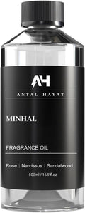 Hotel Scents Diffuser Oil Minhal 500mL – Luxury Home Scent Refill with Rose, Narcissus, Patchouli – Inspired by Iris de Nuit Perfume – Premium Essential Oil for Waterless & Ultrasonic Diffuser