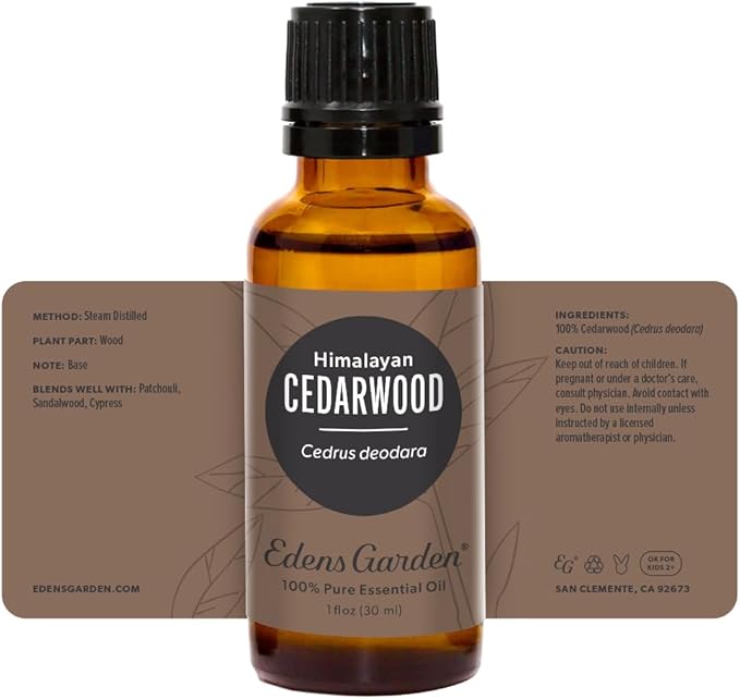 Edens Garden Cedarwood- Himalayan Essential Oil, 100% Pure Therapeutic Grade (Undiluted Natural/Homeopathic Aromatherapy Scented Essential Oil Singles) 30 ml