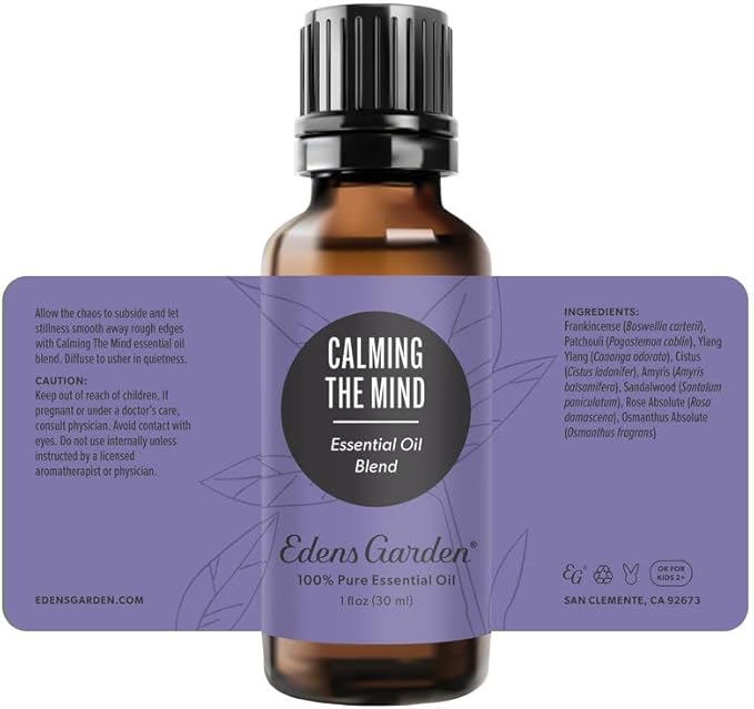 Edens Garden Calming The Mind Essential Oil Blend- 100% Pure Premium Grade, Undiluted, Natural, Therapeutic, Aromatherapy, The Best for Skin, Humidifiers, Kid Safe 118 ml (4 fl oz)