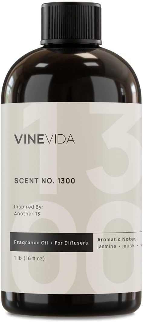 VINEVIDA [16 Fl Oz] Scent NO. 1300 Fragrance Oil for Cold Air Diffusers, Aromatic Notes of Jasmine Musk Woody, Essential Oils for Diffuser Oil Refill & Air Freshener Room Spray