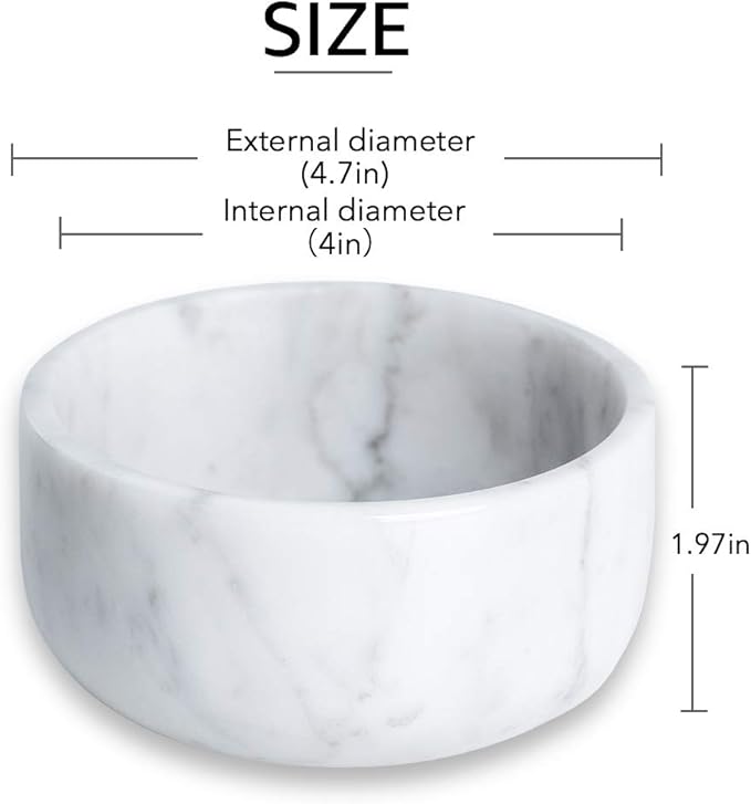 Marble Decorative Bowl - Modern Fruit Bowl & Keys Entryway Bowl, 5 inch