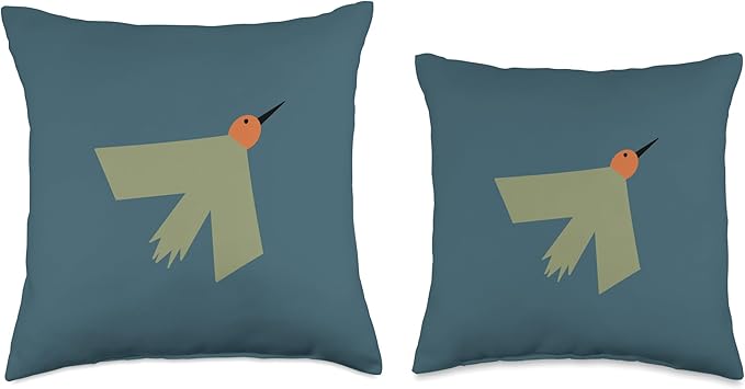 Cute Scandinavian Animals Designs Minimalistic Scandinavian Bird Lover Throw Pillow, 18x18, Multicolor