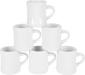 11oz Ceramic Coffee Mug set Stoneware Coffee Cups Set for Restaurant, Diner, Farmhouse, Coffee Shop, Home set of 6 (white)