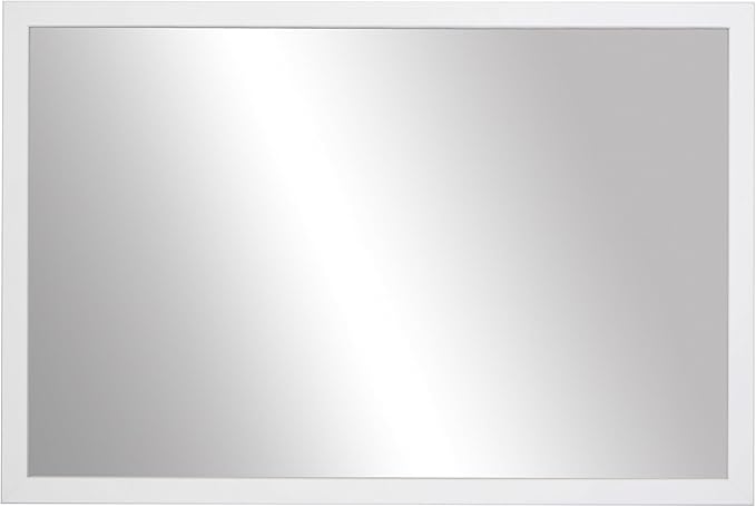 Frame My Mirror White Bathroom Mirror for Wall, 26" x 32" Pure White Bathroom Vanity Mirror, Made in USA, Hangs Horizontally or Vertically, Ellis Design