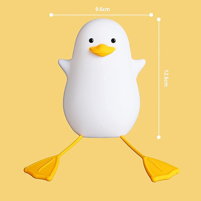 Attivolife Duck Night Light for Kids, Cute Animal Silicone Lamp Touch Control + Dimmable + Timer, USB Rechargeable LED Feeding, Bedside Bedroom Decor Birthday Gifts for Toddler Baby Women