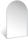 20" x 30" Silver Arched Mirror, Modern Aluminum Alloy Metal Frame, Arch Bathroom Vanity and Wall Decor Mirror for Bathroom, Living Room, Bedroom, Entryway
