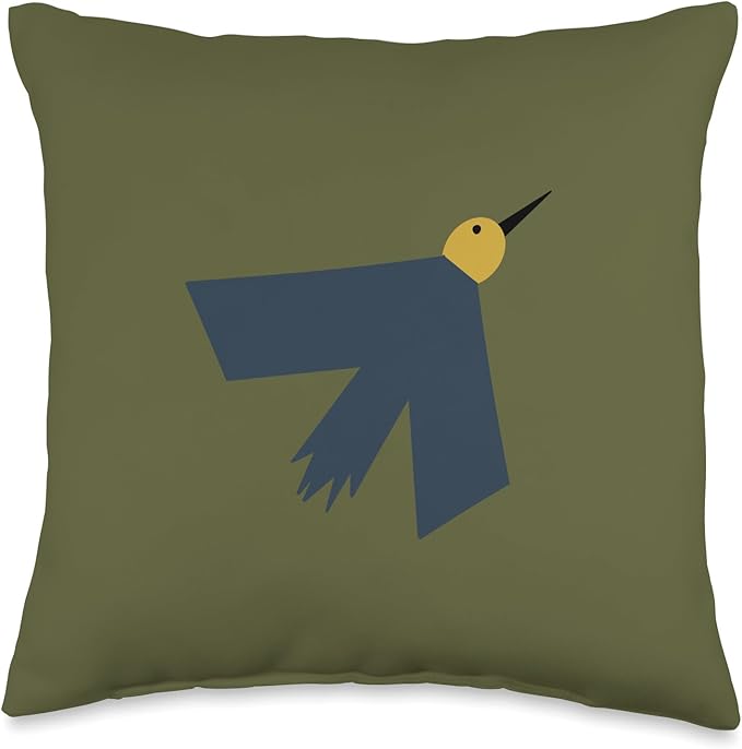 Cute Scandinavian Animals Designs Minimalistic Scandinavian Bird Lover Throw Pillow, 16x16, Multicolor