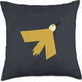 Cute Scandinavian Animals Designs Minimalistic Scandinavian Bird Lover Throw Pillow, 18x18, Multicolor