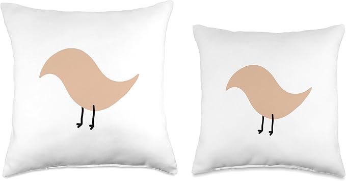Cute Scandinavian Animals Designs Chic Scandinavian Birds Minimalistic Animal Throw Pillow, 16x16, Multicolor