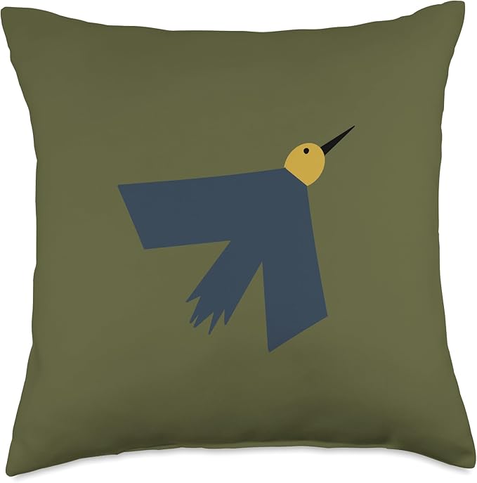 Cute Scandinavian Animals Designs Minimalistic Scandinavian Bird Lover Throw Pillow, 18x18, Multicolor