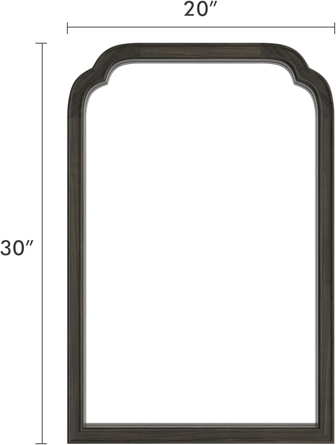HOMECOOKIN Wood Bathroom Mirrors for Wall Mounted, 20" x 30" Rustic Wood Frame Wall Mirrors Decorative for Living Room or Bedroom Vanity Mirror (Black) B