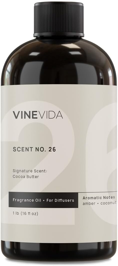VINEVIDA [16 Fl Oz] Cocoa Butter Fragrance Oil for Cold Air Diffusers, Essential Oils for Diffuser Oil Refill & Air Freshener Room Spray