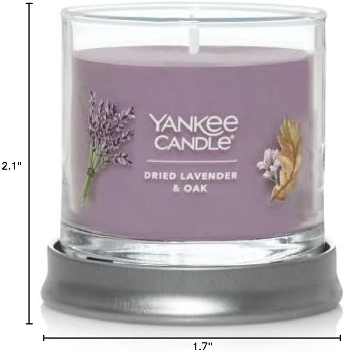 Yankee Candle Small Tumbler Scented Single Wick Jar Candle, Dried Lavender & Oak, Over 20 Hours of Burn Time, 4.3 Ounce (Pack of 4)