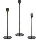 Black Candlestick Holders Taper: Tall Candle Holder Set of 3 Fireplace Mantle Decor Dinning Table Centerpiece Metal Candle Stand Halloween Decorations