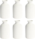 YANLING 6 Pack White Vase Small Ceramic Vases for Decor, White Vases for Flowers Boho Home Decor, Pampas Grass Dried Flowers Vases