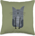 Cute Scandinavian Animals Designs Mom Scandinavian Lover Boho Cats Throw Pillow, 16x16, Multicolor