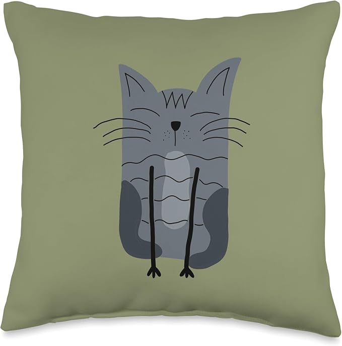 Cute Scandinavian Animals Designs Mom Scandinavian Lover Boho Cats Throw Pillow, 16x16, Multicolor