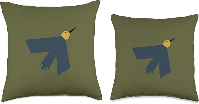 Cute Scandinavian Animals Designs Minimalistic Scandinavian Bird Lover Throw Pillow, 18x18, Multicolor