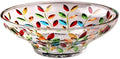 Decorative Bowl, Large Hand Painted Glass Crystal Fruit Bowl for Decor, Colorful,11.8 in Diameter