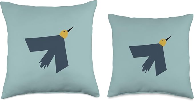 Cute Scandinavian Animals Designs Minimalistic Scandinavian Bird Lover Throw Pillow, 18x18, Multicolor