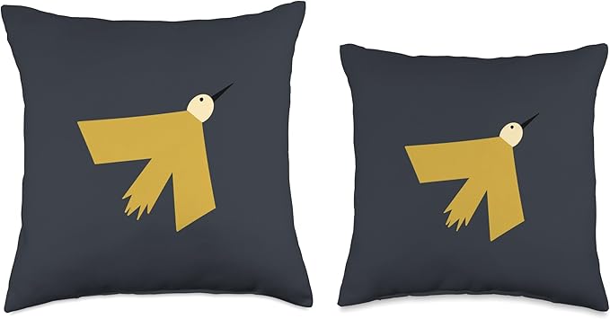 Cute Scandinavian Animals Designs Minimalistic Scandinavian Bird Lover Throw Pillow, 18x18, Multicolor
