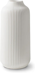 Ceramic Vase in Nordic Style, Decovase Large for Pampas Grass as Boho Deco, Vase White Matt 10 inch for Flowers, Scandinavian Design Home Decoration for Fresh Flowers, Dried Flowers (Size L)