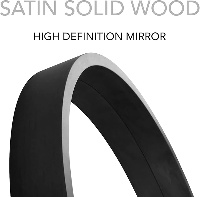 WallBeyond Black Round Wood Mirror 24 inch Circle Wall Mirror for Bathroom Round Wall Mirror for Wall Decor, Vanity, Entryway Living Room